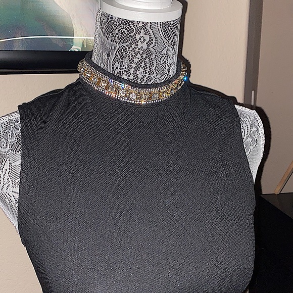 Women's Black sleeveless cut out waist dress size medium - Picture 6 of 8